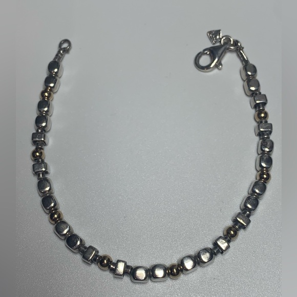 Silpada Vintage Sterling Silver Chunks & Gold Filled Beaded Bracelet - Picture 2 of 15